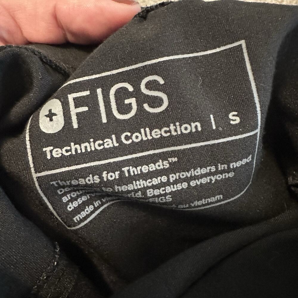 FIGS Kade Cargo Scrub Pants Black Medical Tech Straight Leg Pockets Women’s S - Picture 8 of 9